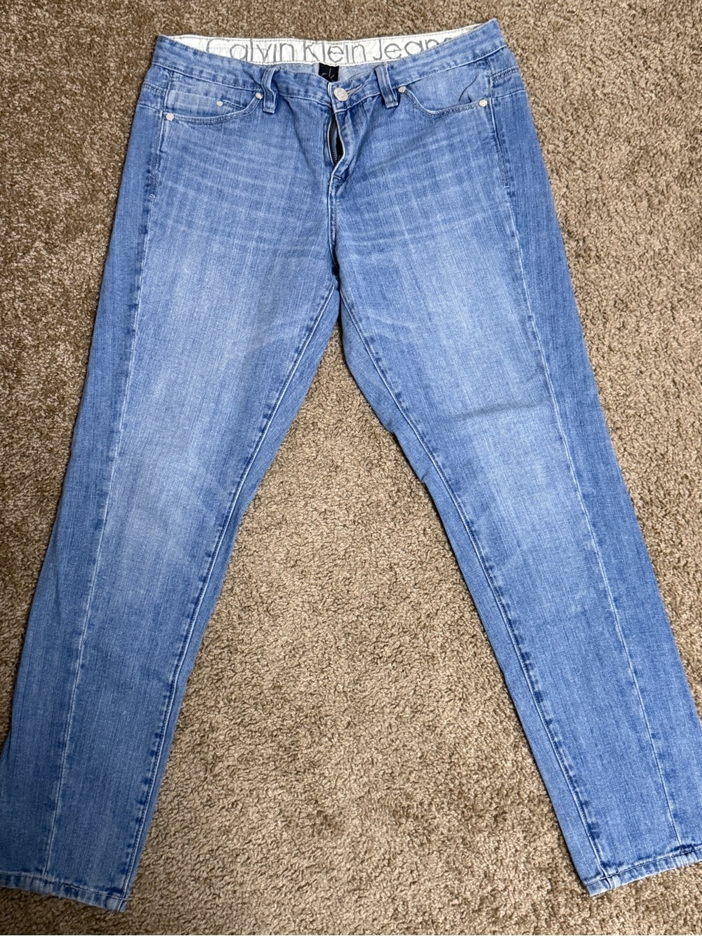 Calvin Klein Women’s Medium Blue Skinny Jeans,slouchy slim